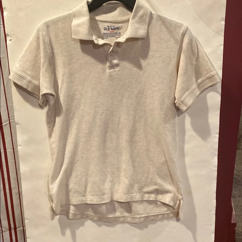 Old Navy Kids Cream Polo Shirt; Size Large